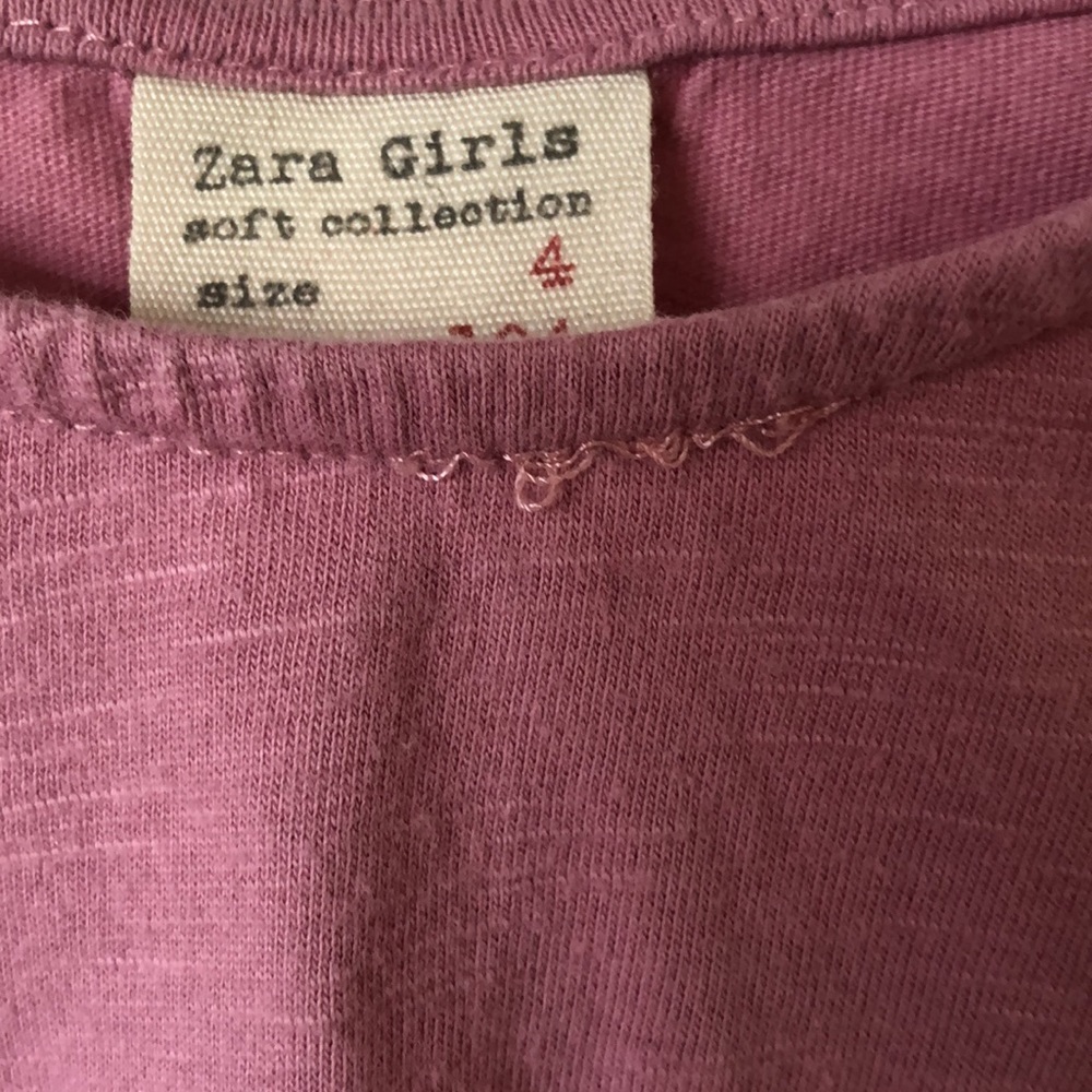 Zara Girls Long Sleeve Pink Top - Picture 3 of 7